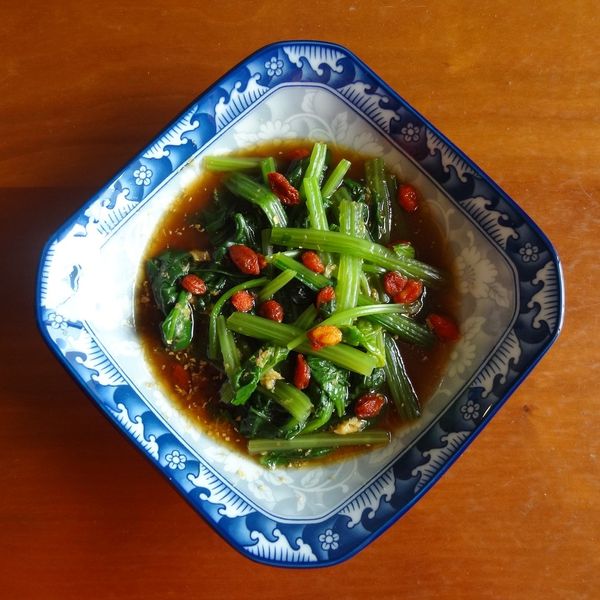 薑汁撞波菜 : 秋海一起做