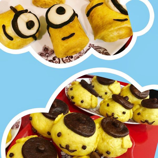 小小兵造型饅頭 : 豬小蹄一起做