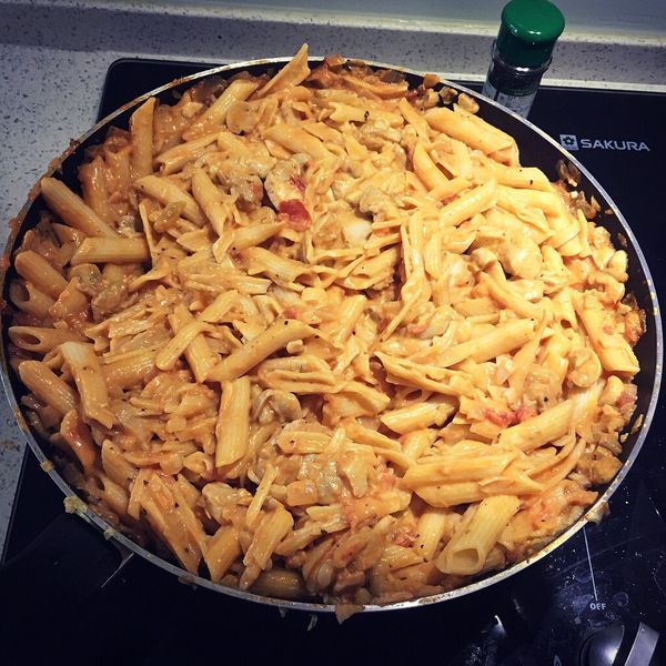 蕃茄鮮奶油蟹肉意大利麵：peter 一起做