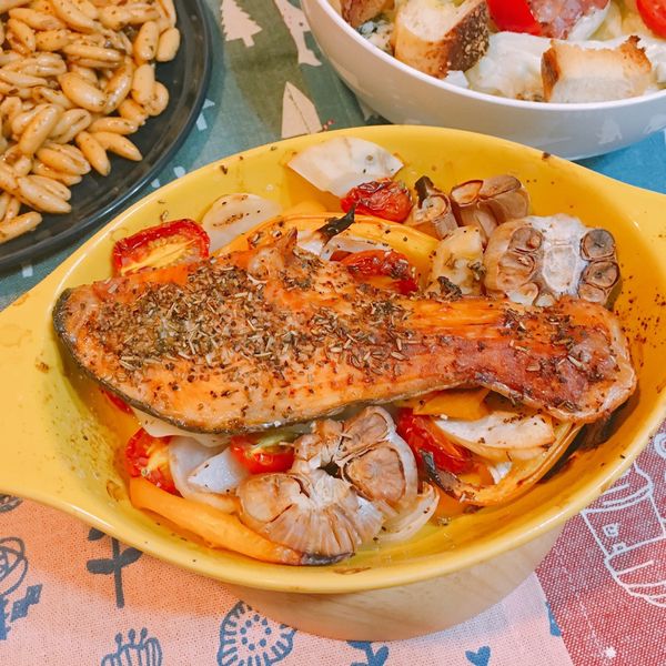 簡單蔬菜烤蒜球&雞腿排：Jessica Huang 一起做