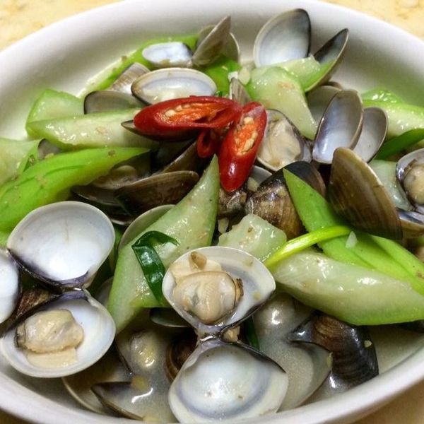 清蒸蛤蜊絲瓜：吳立升 一起做