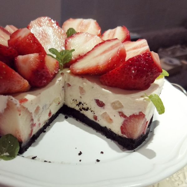 免烤箱!簡單的草莓乳酪蛋糕:Sharon Huang 一起做