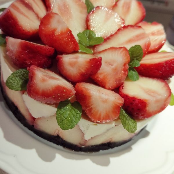 免烤箱!簡單的草莓乳酪蛋糕:Sharon Huang 一起做