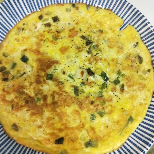 香蔥煎蛋 : 何鱸鰻一起做