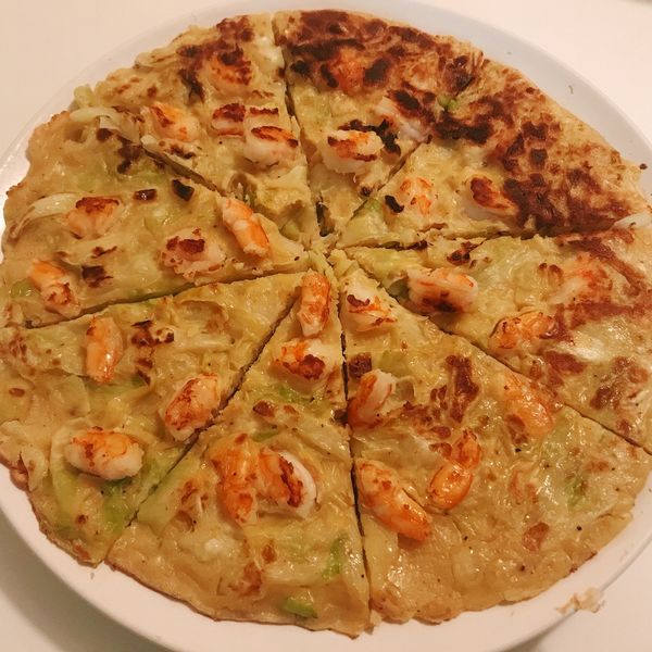 鮮蝦高麗菜煎餅 : Pompom一起做