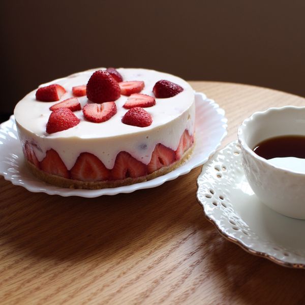 【免烤箱】特濃草莓生乳酪蛋糕 : Agnès 一起做