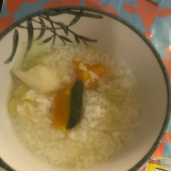 南瓜高麗菜肉絲粥:Hao wife ㄟ苦情廚房 一起做