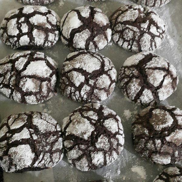 《應景聖誕》雪花裂紋可可餅乾～植物油版本 : 黃麗青一起做