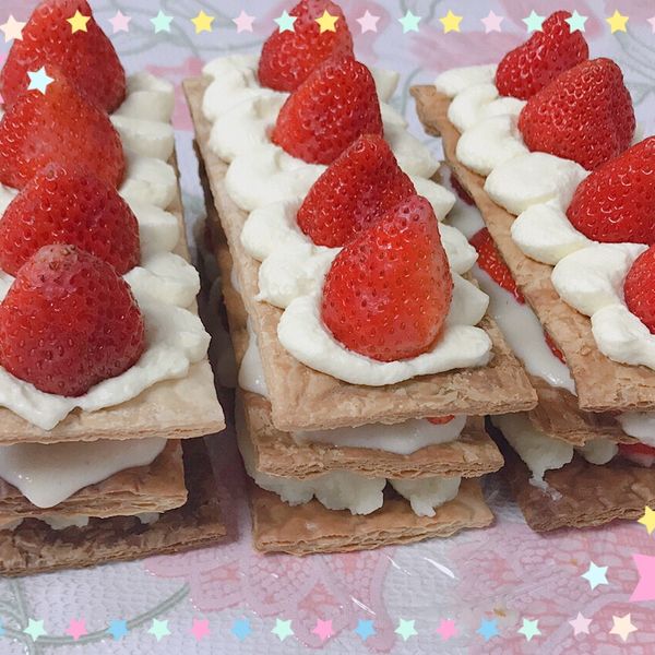 草莓乳酪千層派:Ting-rong Ye 一起做