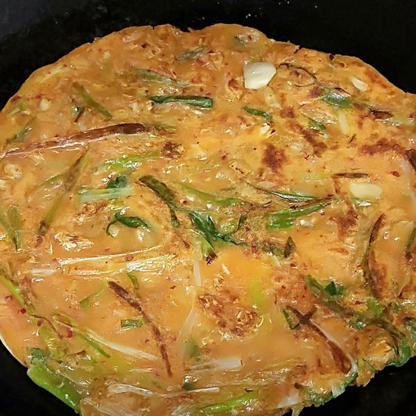 韓式泡菜煎餅:安靜 一起做
