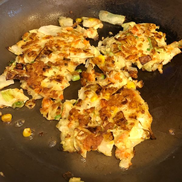 豆渣蔬菜煎餅 : 皮老闆一起做