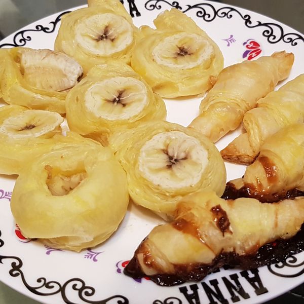 香蕉酥捲♥市售酥皮做快手點心：許家蓉 一起做