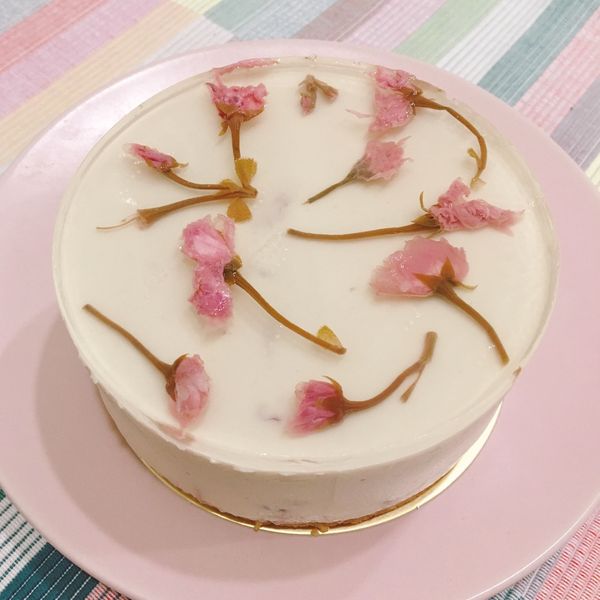 【免烤箱】蔓越莓櫻花凍生乳酪蛋糕 : Li-Zha Wang一起做