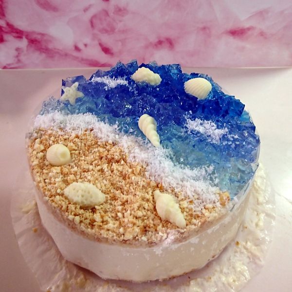 海洋戀夏免烤乳酪蛋糕 : Jolin Chou一起做