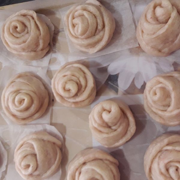 紫薯玫瑰花饅頭 : 吳春蓮一起做