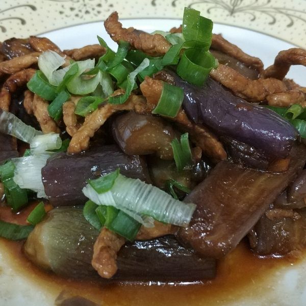 蒜香肉絲炒茄子 : Sinyu Jhou一起做