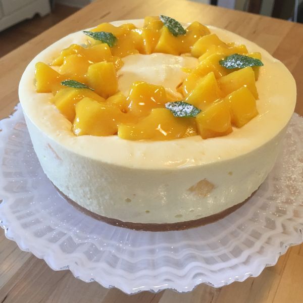 【免烤箱】芒果生乳酪蛋糕 : Joannie Liu一起做