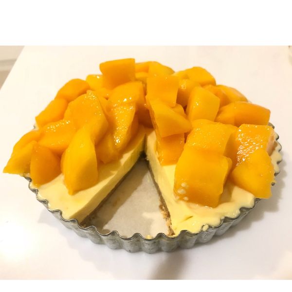 芒果生乳酪蛋糕【影片】無鮮奶油免烤箱 : Rainie Kao一起做