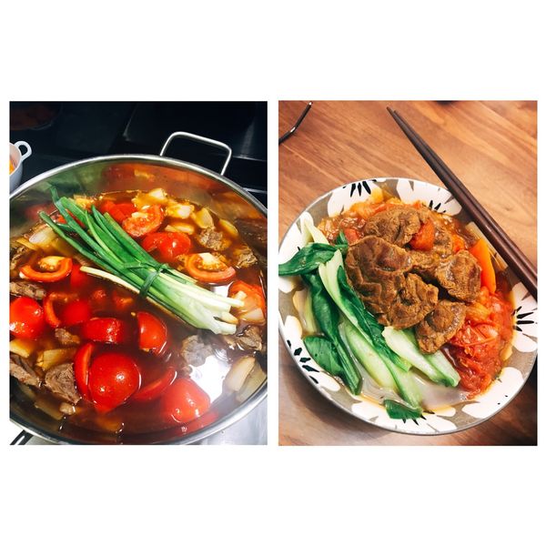 家常紅燒番茄牛肉麵 : Angela Kuo一起做