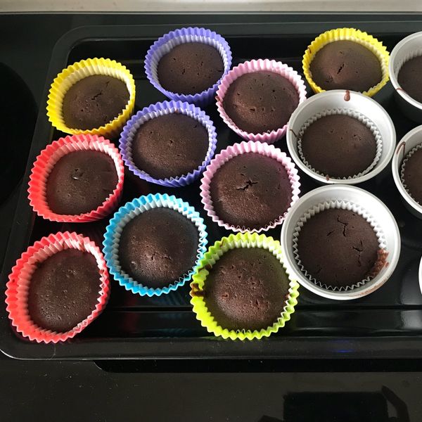 巧克力馬芬蛋糕#新手也會做：egg 一起做