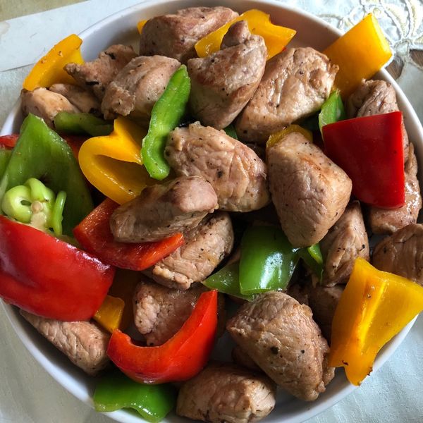 《蒜炒甜椒小里肌》 : 阿文一起做