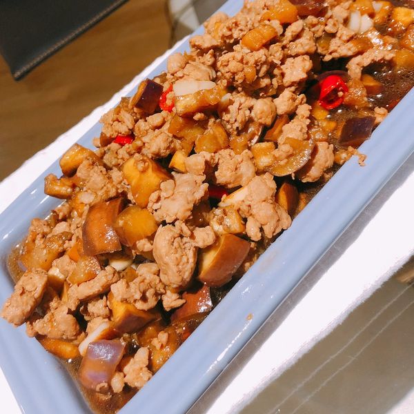 茄子杭椒炒肉末 : Sharlene Kuo一起做