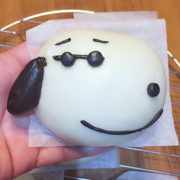 眼睛會笑的史努比snoopy造型饅頭：楊雅如 一起做