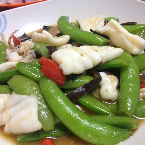 【厚生廚房】豌豆莢燴花枝 : Joanne Koo一起做