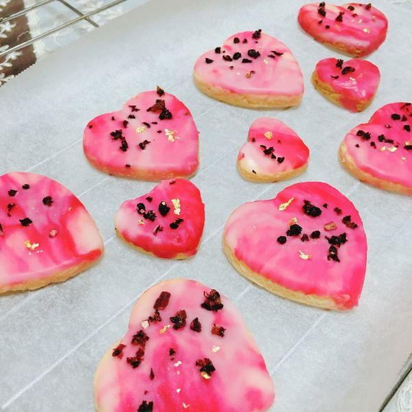 情人節食譜 – 粉紅大理石紋糖霜餅乾 : 芙姥姥一起做