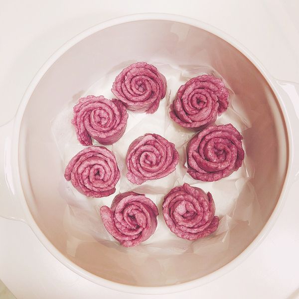 玫瑰花捲饅頭（南瓜&紫薯）：雨木木 一起做