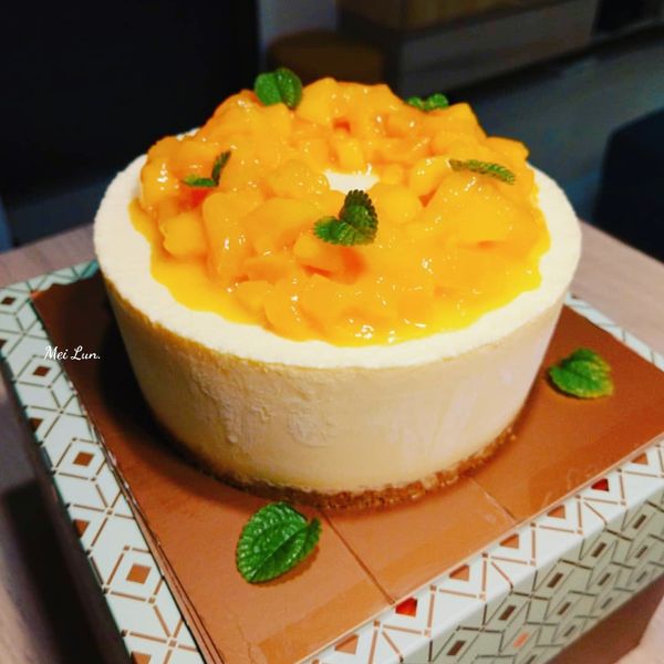 芒果生乳酪蛋糕【影片】無鮮奶油免烤箱 : Mei Lun一起做