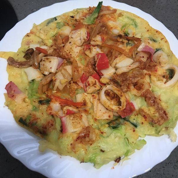鮮蝦高麗菜煎餅 : vivi愛自煮一起做