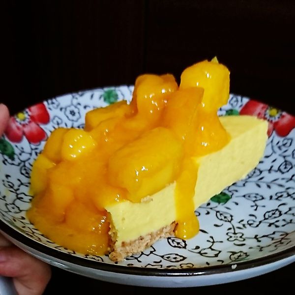 芒果生乳酪蛋糕【影片】無鮮奶油免烤箱 : 伊娃林一起做