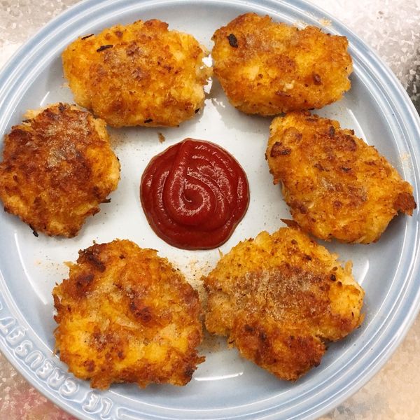 金錢蝦餅：熊熊 一起做