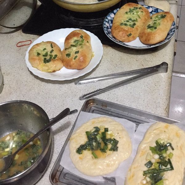 蔥麵包 : 美食沙漠一起做
