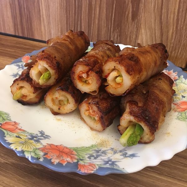 簡單又好吃的泡菜竹輪豬肉捲 : Kitty Lin一起做