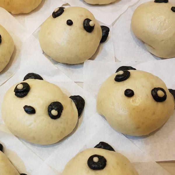 『寶寶食譜』熊貓鮮奶饅頭 : 阿咘一起做