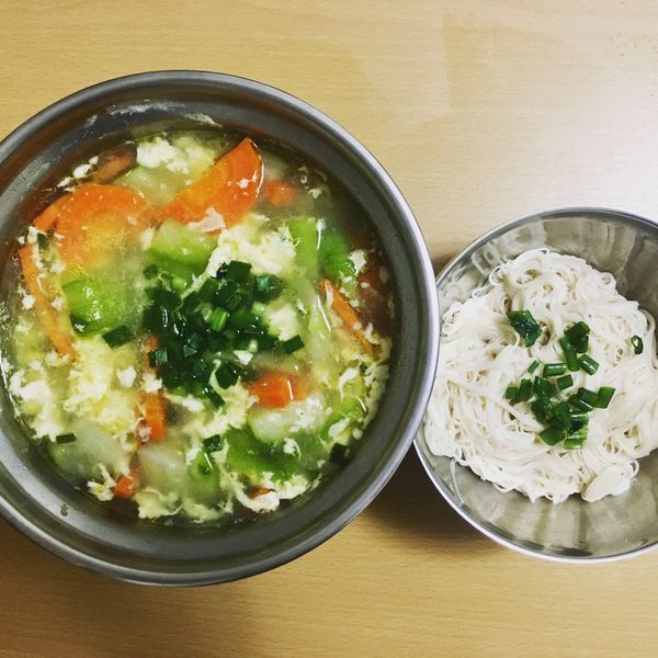 絲瓜蛋麵線 : Water Cooking一起做