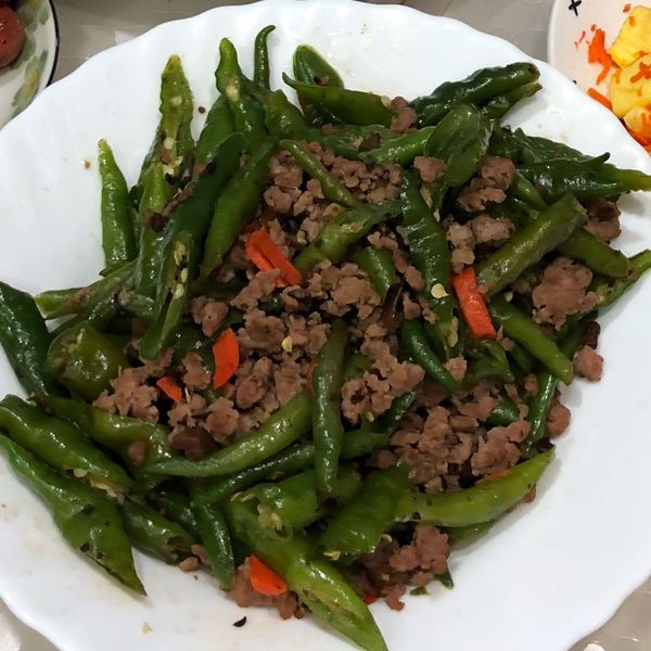 糯米椒豆豉炒碎肉：weiwei 一起做