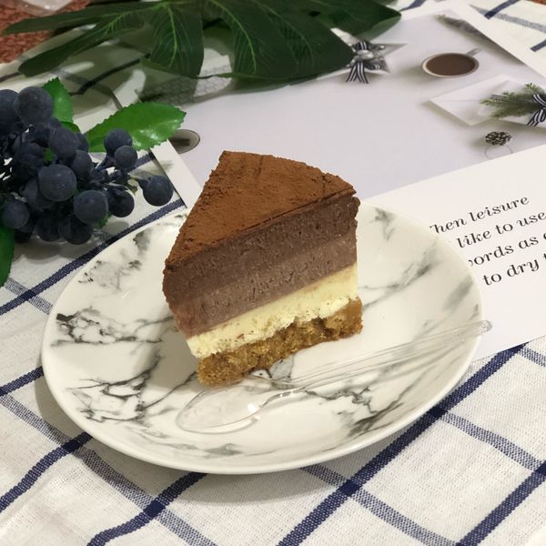 巧克力雙重奏乳酪蛋糕（5吋、免烤箱） : 蔡孟蓁一起做