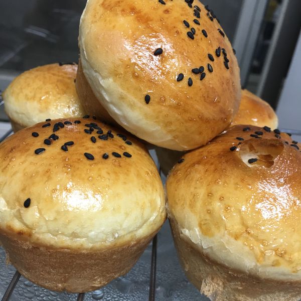 自家製漢堡麵包 : 湯圓一起做