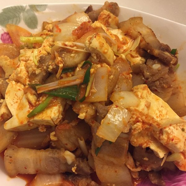 韓式泡菜炒五花肉佐豆腐, 두부김치 : 簡珮瑜一起做