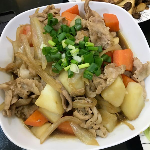 馬鈴薯燉煮豬肉片。快速做法 : Wen一起做