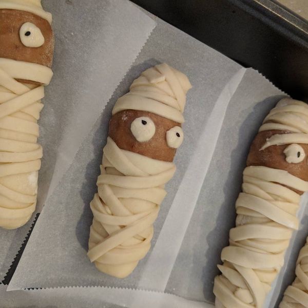 【萬聖節】木乃伊饅頭 : 皮老闆一起做