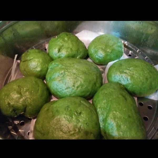 奶香十足的抹茶饅頭 : 蓁蓁一起做