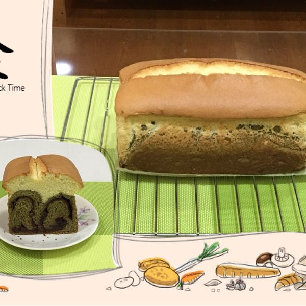 紅豆抹茶蛋糕吐司：Joyce 一起做