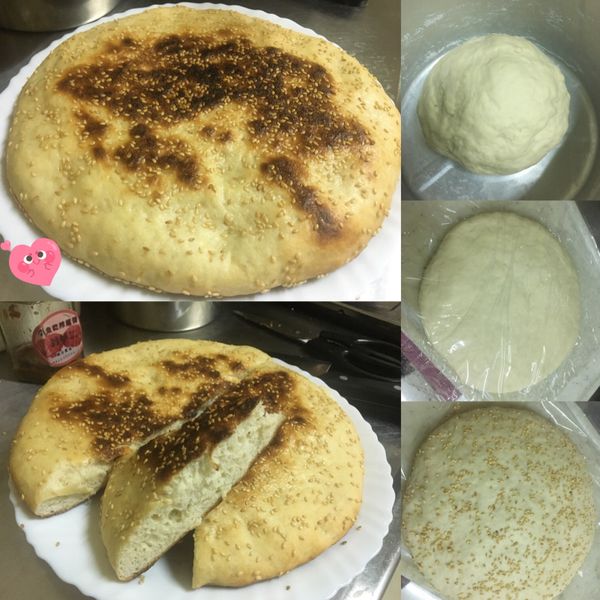 豆香芝麻大餅 : 月虹一起做