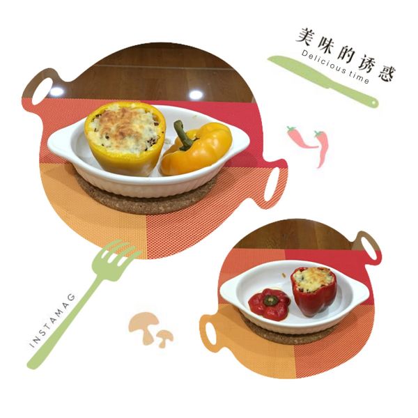 健康食譜 - 烤焗釀彩椒 : Joyce一起做