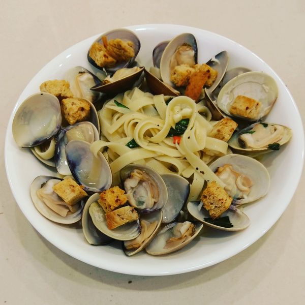 白酒蛤蜊義大利麵 : Ching一起做