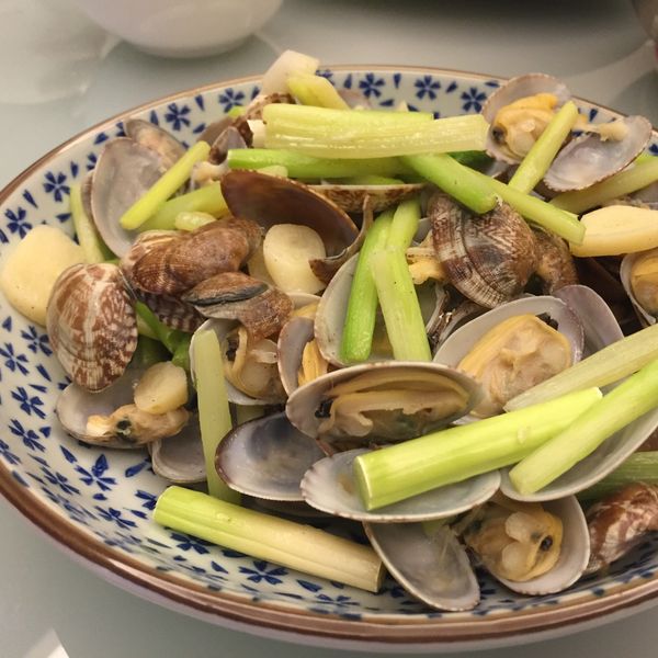 清炒蛤蜊蘆筍 : Han一起做